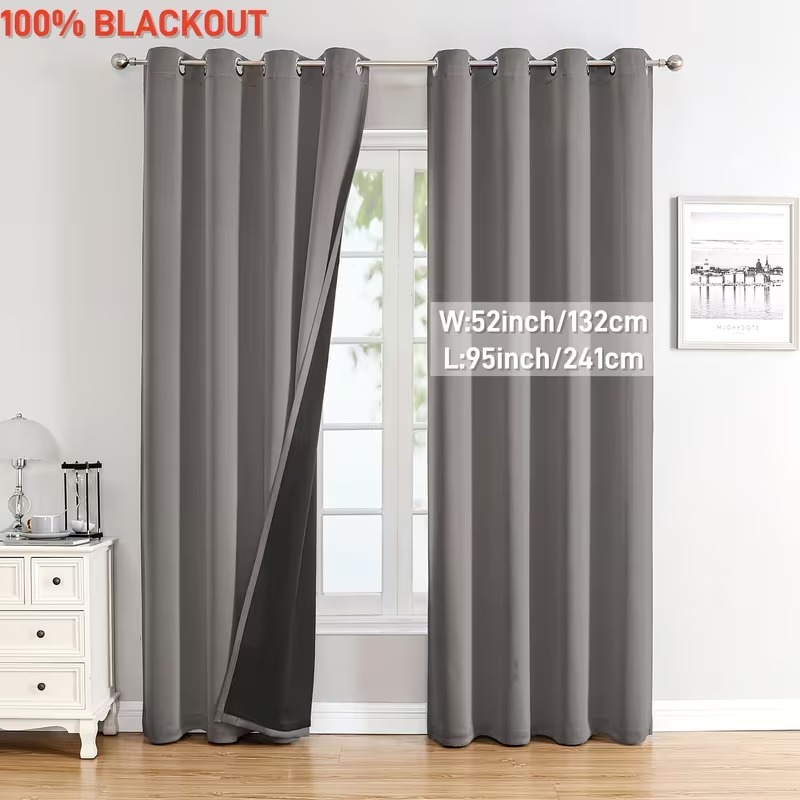 Blackout Curtains 2 Panels Eyelet Design