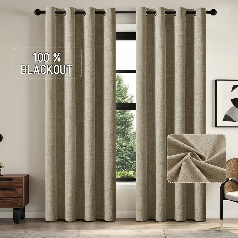 Blackout Curtains 2pcs Full Light Blocking