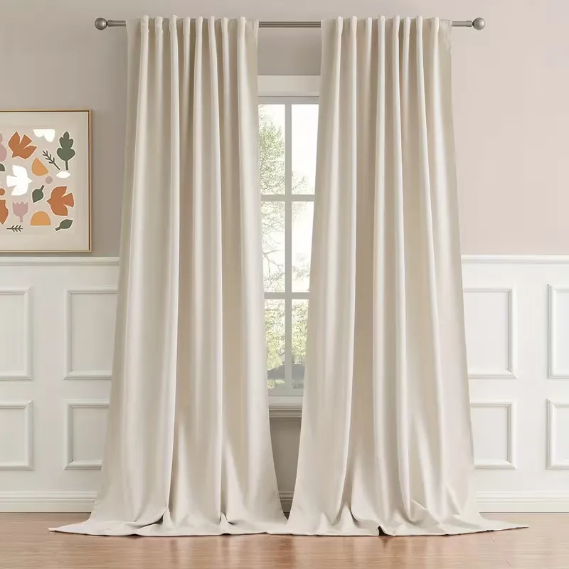 Cream Blackout Curtains 2 Panels Thermals